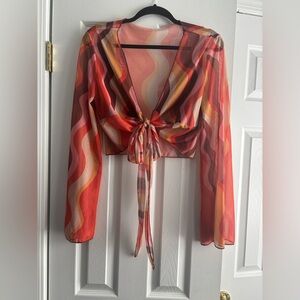 Cider Multicolor top with Orange and Pink